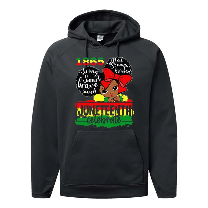 Black Juneteenth 1865 Celebrate Indepedence Day Performance Fleece Hoodie