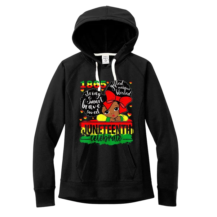 Black Juneteenth 1865 Celebrate Indepedence Day Women's Fleece Hoodie