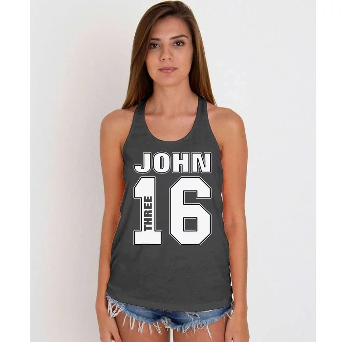 Bold John 316 Bible Verse Christian Sport Women's Knotted Racerback Tank