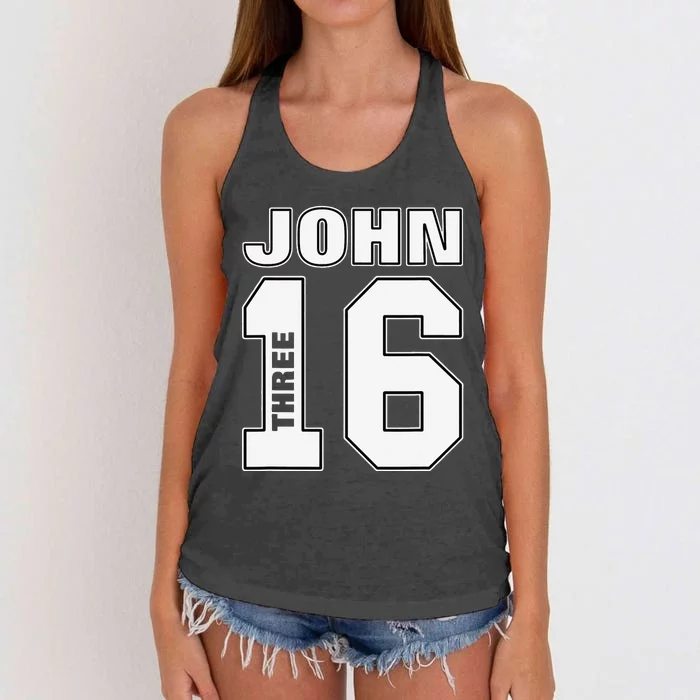 Bold John 316 Bible Verse Christian Sport Women's Knotted Racerback Tank