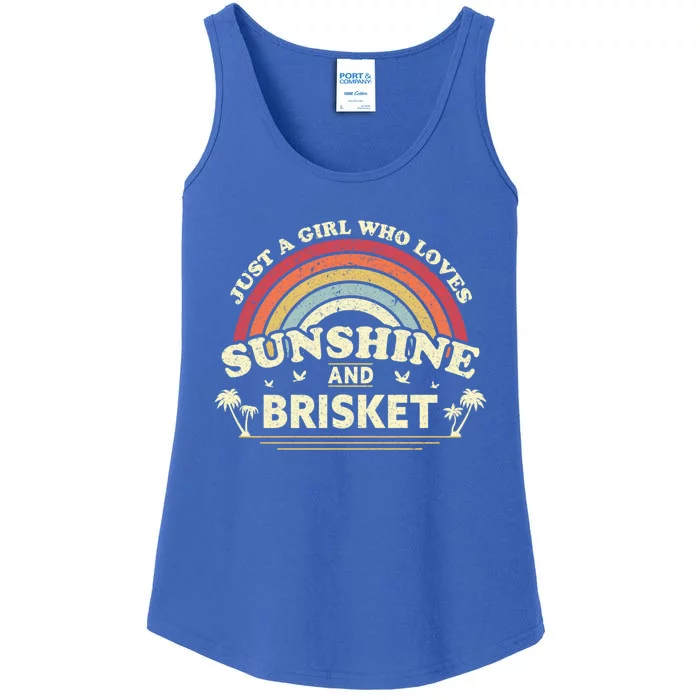 Briskegift Just A Who Loves Sunshine And Brisket Gift Ladies Essential Tank