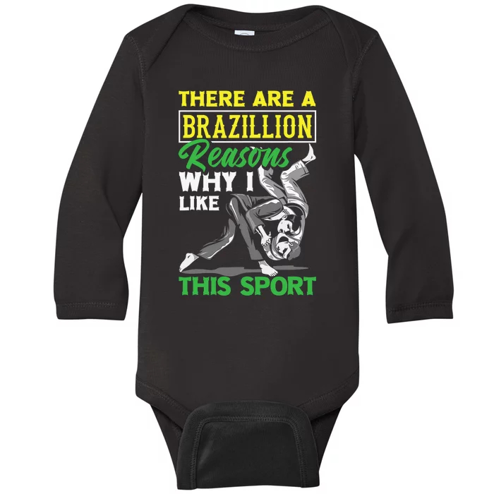 Brazilian Jiu-Jitsu Against Funny MMA Gift Baby Long Sleeve Bodysuit