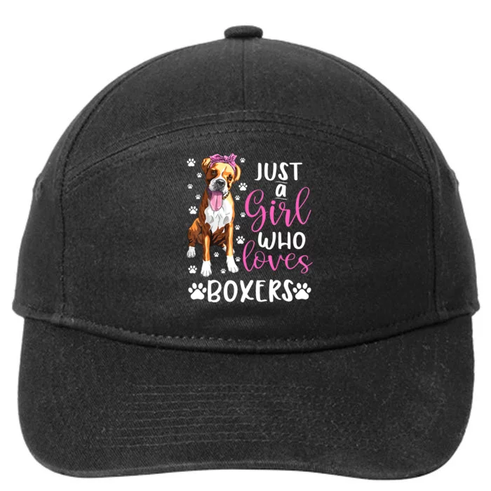 Boxer Just A Girl Who Loves Boxers Dogs Lover Girls Gift 7-Panel Snapback Hat