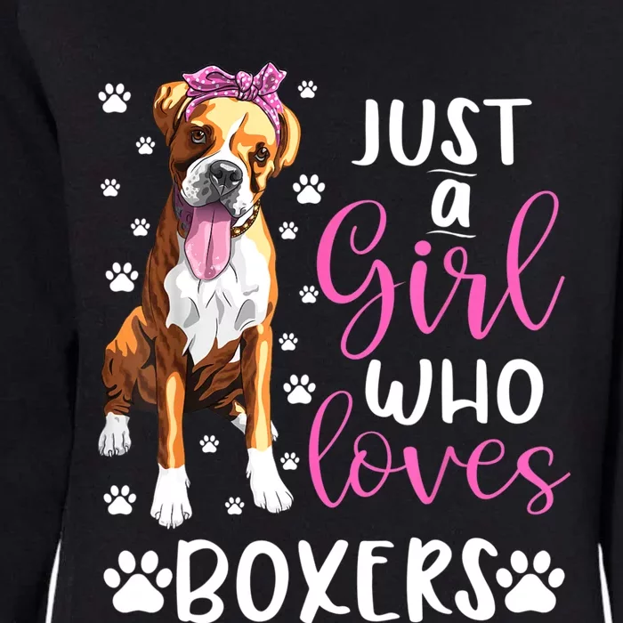 Boxer Just A Girl Who Loves Boxers Dogs Lover Girls Gift Womens California Wash Sweatshirt