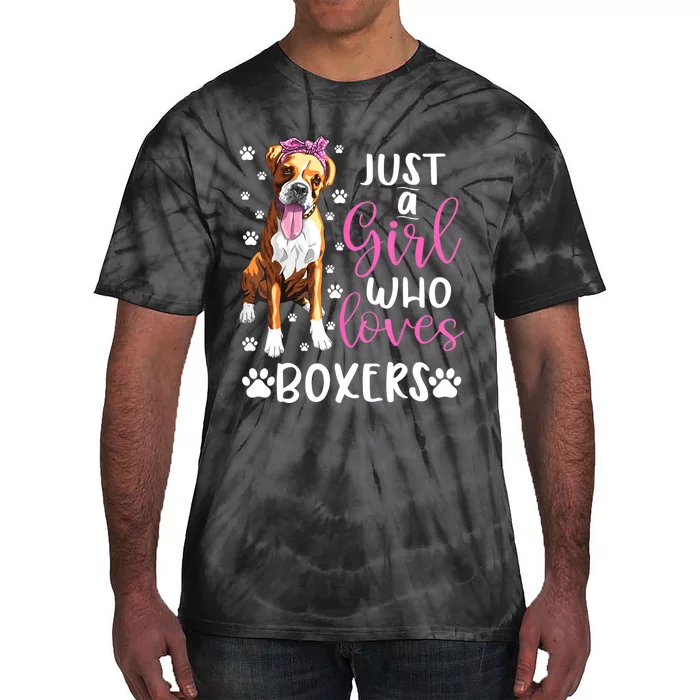 Boxer Just A Girl Who Loves Boxers Dogs Lover Girls Gift Tie-Dye T-Shirt