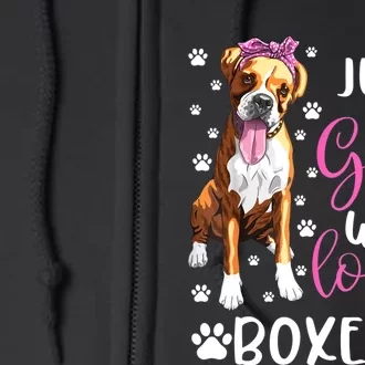 Boxer Just A Girl Who Loves Boxers Dogs Lover Girls Gift Full Zip Hoodie