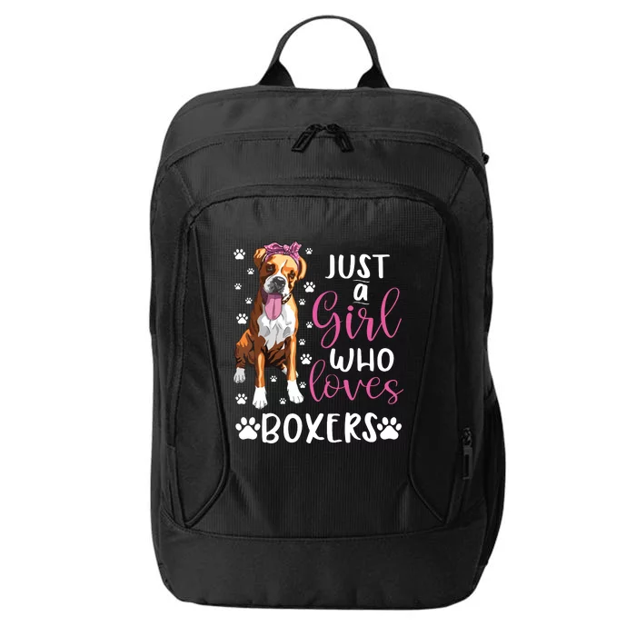 Boxer Just A Girl Who Loves Boxers Dogs Lover Girl Gift City Backpack