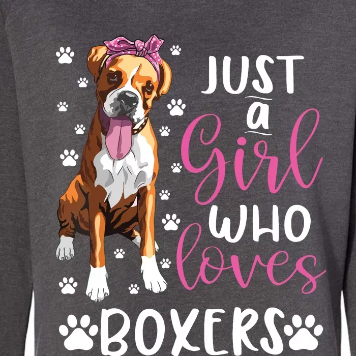 Boxer Just A Girl Who Loves Boxers Dogs Lover Girl Gift Womens California Wash Sweatshirt