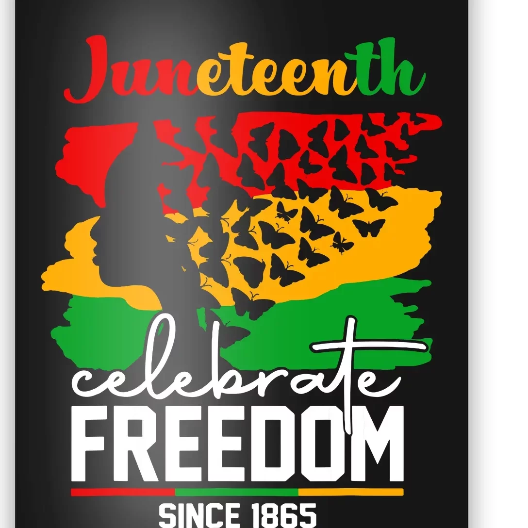 Butterfly Juneteenth African Pride Afro Black Women Poster