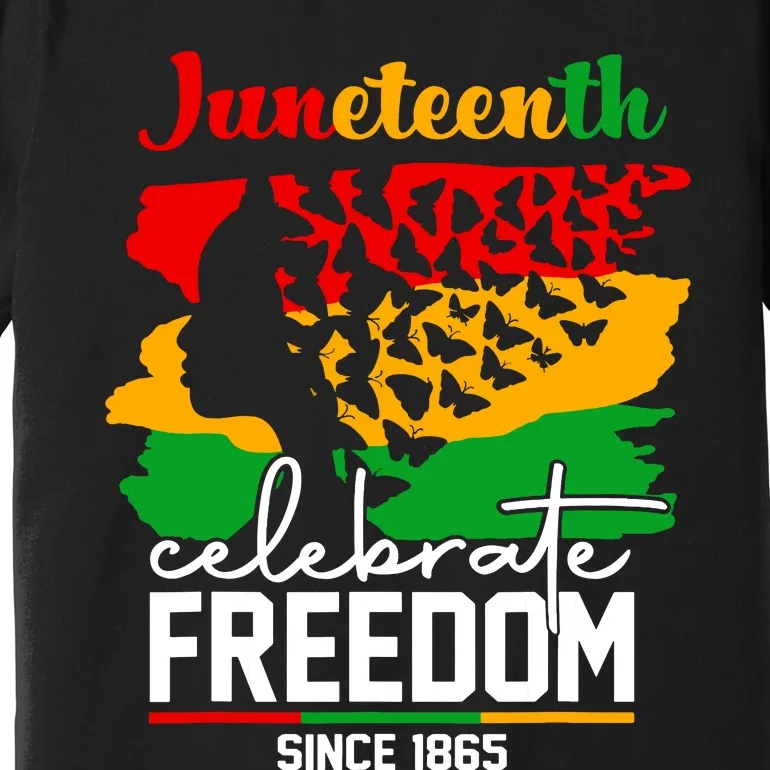 Butterfly Juneteenth African Pride Afro Black Women Premium T-Shirt