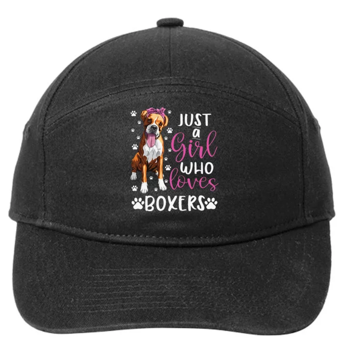 Boxer Just A Who Loves Boxers Dogs Lover Gift 7-Panel Snapback Hat