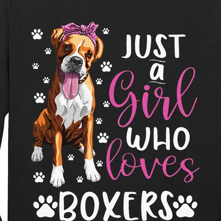 Boxer Just A Who Loves Boxers Dogs Lover Gift Tall Long Sleeve T-Shirt