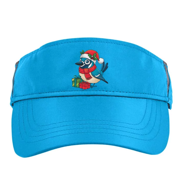 Blue Jay Bird Lover Xmas Party Santa Hat Blue Jay Christmas Adult Drive Performance Visor