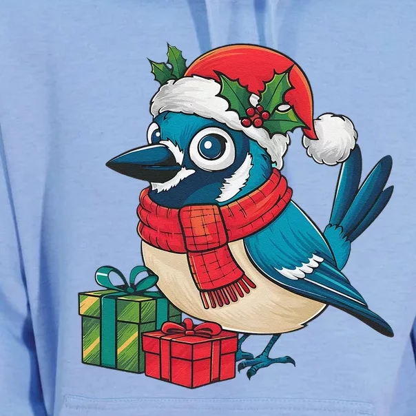 Blue Jay Bird Lover Xmas Party Santa Hat Blue Jay Christmas Unisex Surf Hoodie