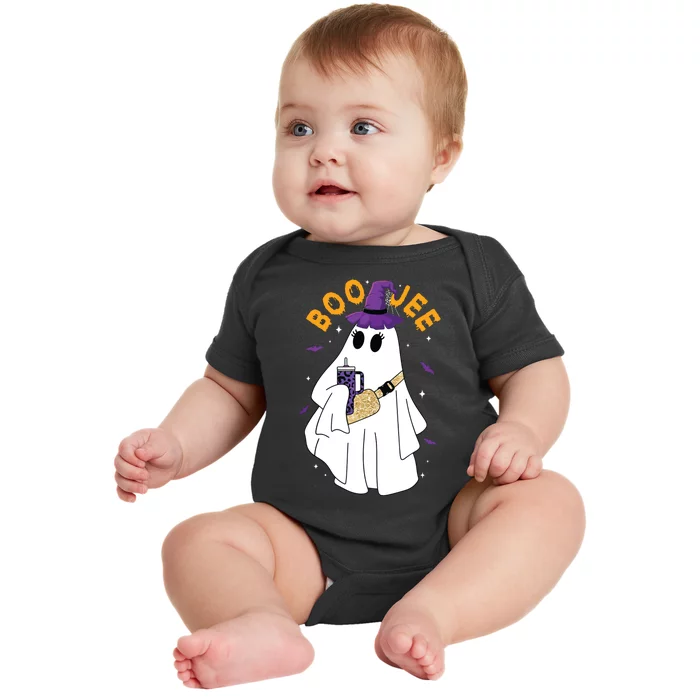 Boo Jee Boujee Funny Halloween Cute Boo Ghost Spooky Costume Baby Bodysuit