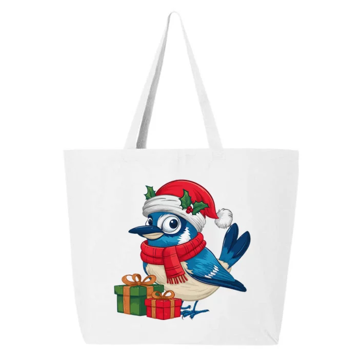 Blue Jay Bird Lover Xmas Holiday Santa Blue Jay Christmas 25L Jumbo Tote