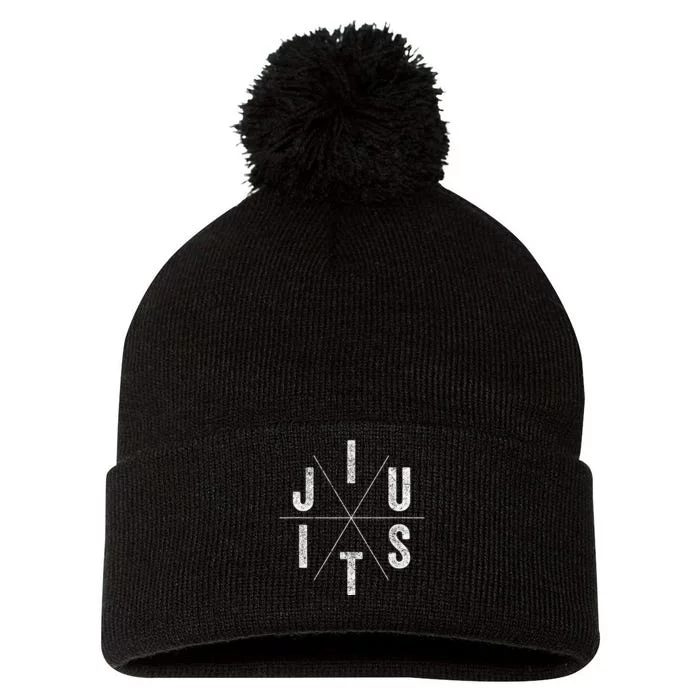 Brazilian Jiu-jitsu BJJ The cross face position Pom Pom 12in Knit Beanie