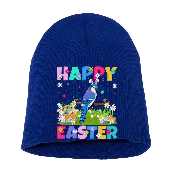 Blue Jay Bird Happy Easter Bunny Blue Jay Easter Sunday Meaningful Gift Short Acrylic Beanie