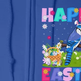 Blue Jay Bird Happy Easter Bunny Blue Jay Easter Sunday Meaningful Gift Full Zip Hoodie