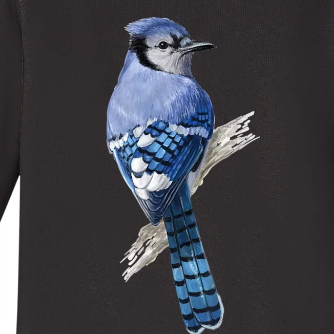 Blue Jay Bird Baby Long Sleeve Bodysuit