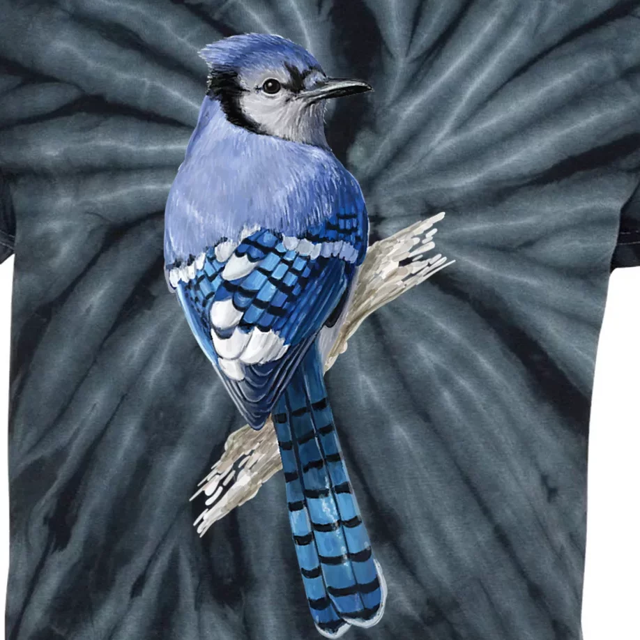 Blue Jay Bird Kids Tie-Dye T-Shirt