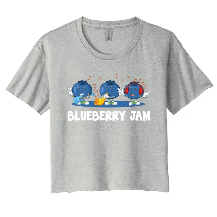 Blueberry Jam Blueberries Partying Funny Blueberry Lover Gift Women's Crop Top Tee