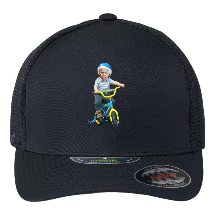 Baby Joe Biden On Tricycle Flexfit Unipanel Trucker Cap