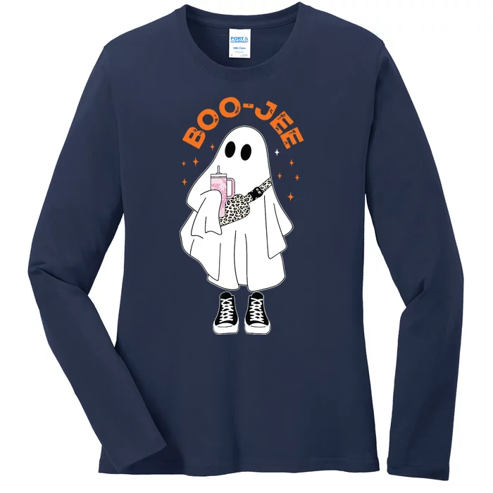 Boo Jee Boujee Funny Halloween Cute Boo Ghost Spooky Costume Ladies Long Sleeve Shirt