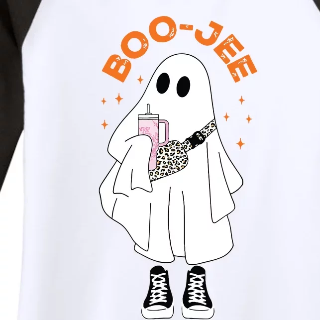 Boo Jee Boujee Funny Halloween Cute Boo Ghost Spooky Costume Women's Tri-Blend 3/4-Sleeve Raglan Shirt