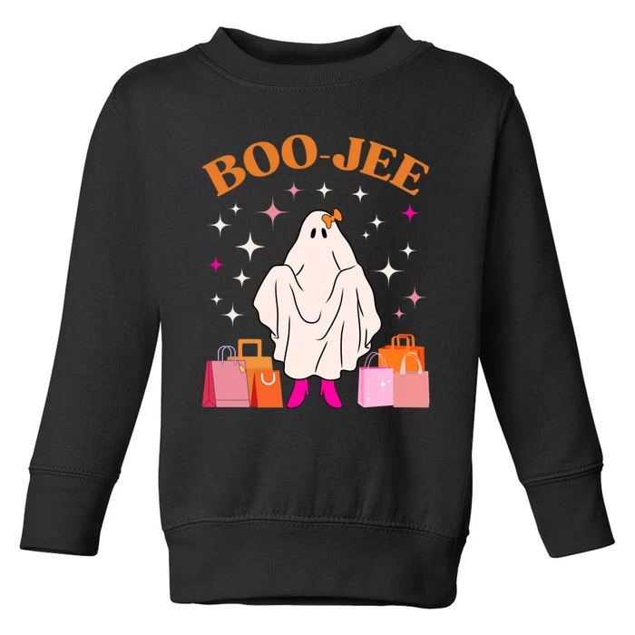 Boo Jee Boujee Funny Halloween Cute Boo Ghost Spooky Costume Toddler Sweatshirt