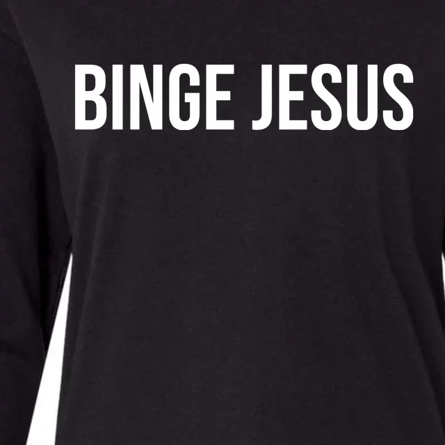 Binge Jesus Womens Cotton Relaxed Long Sleeve T-Shirt