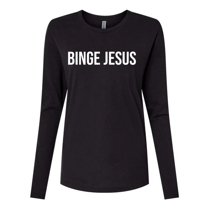 Binge Jesus Womens Cotton Relaxed Long Sleeve T-Shirt