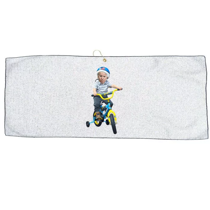 Baby Joe Biden On Tricycle Funny Joe Biden Bike Large Microfiber Waffle Golf Towel