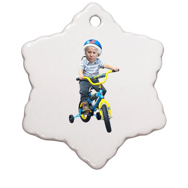Baby Joe Biden On Tricycle Funny Joe Biden Bike Christmas Ornament