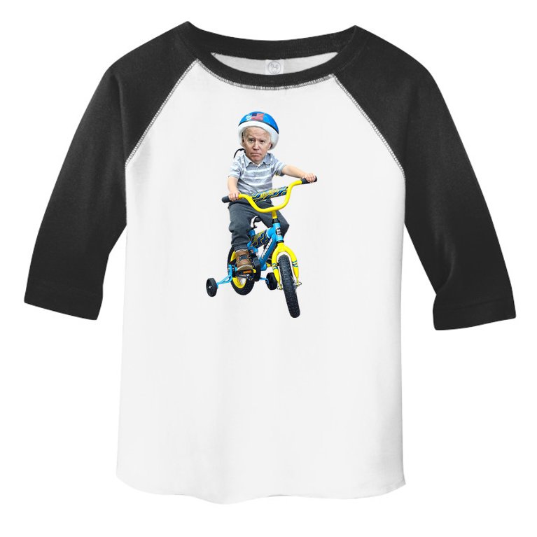Baby Joe Biden On Tricycle Funny Joe Biden Bike Toddler Fine Jersey T-Shirt