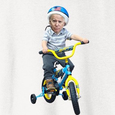 Baby Joe Biden On Tricycle Funny Joe Biden Bike Women's Crop Top Tee