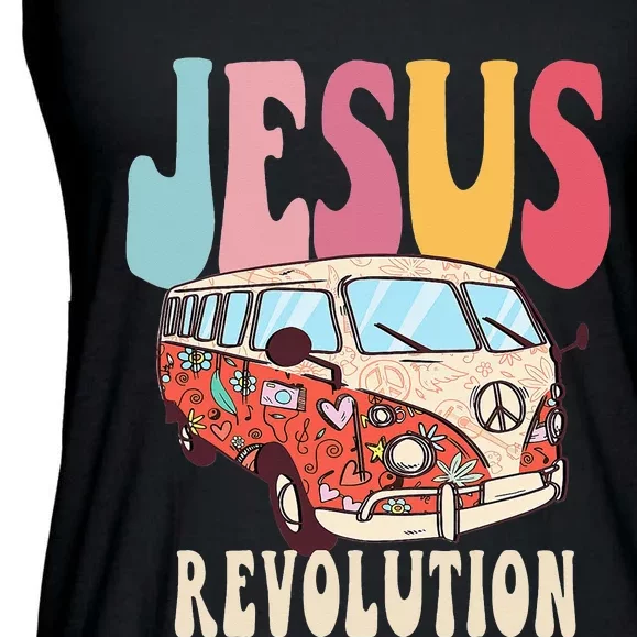 Boho Jesus-Revolution, Christian Faith Based Jesus Costume Ladies Essential Flowy Tank