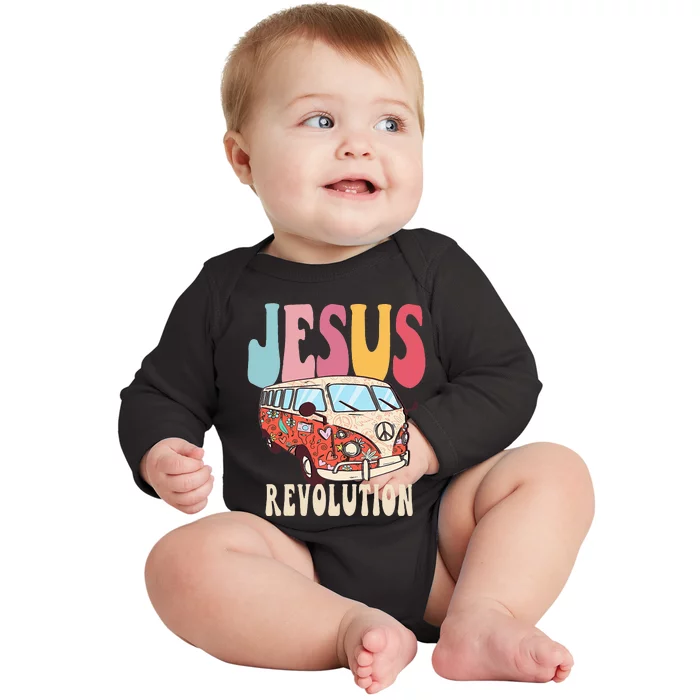 Boho Jesus-Revolution, Christian Faith Based Jesus Costume Baby Long Sleeve Bodysuit