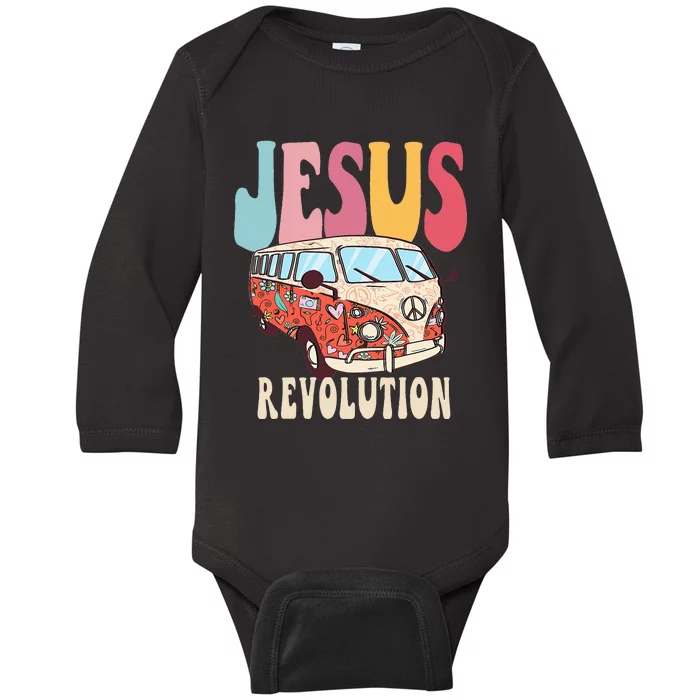 Boho Jesus-Revolution, Christian Faith Based Jesus Costume Baby Long Sleeve Bodysuit