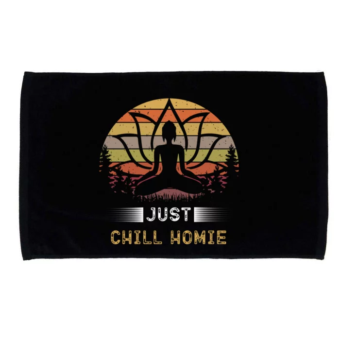 Buddha Just Chill Homie Retro Zen Spiritual Yoga Meditation Gift Microfiber Hand Towel