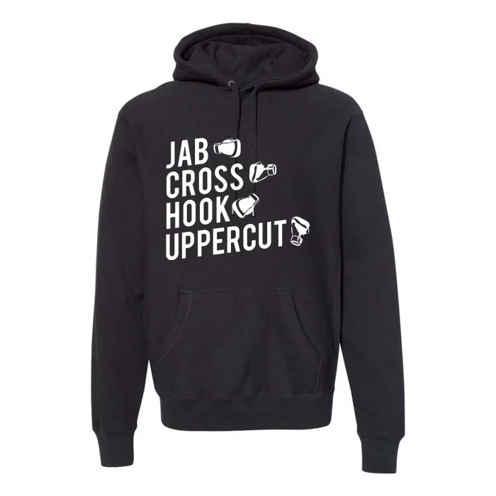 Boxing Jab Cross Hook Uppercut Boxer Tee 6848 Premium Hoodie