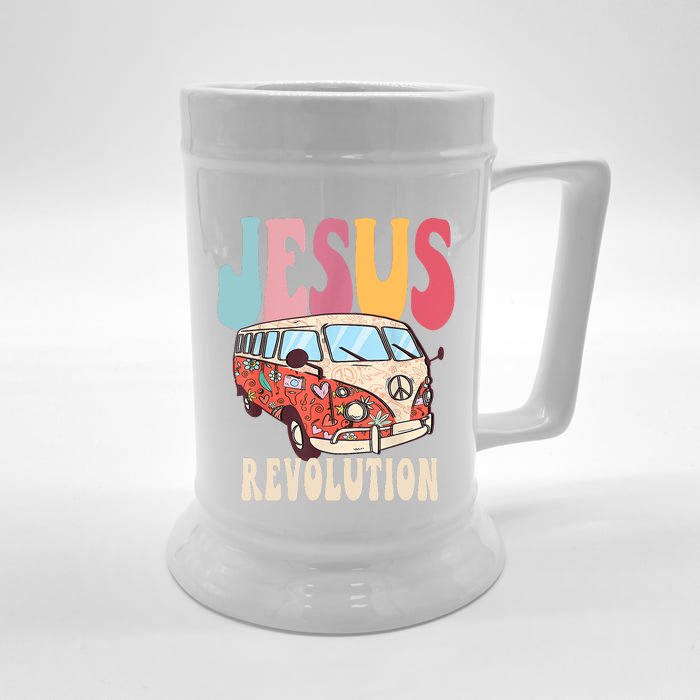 Boho JesusRevolution, Christian Faith Based Jesus Costume Front & Back Beer Stein