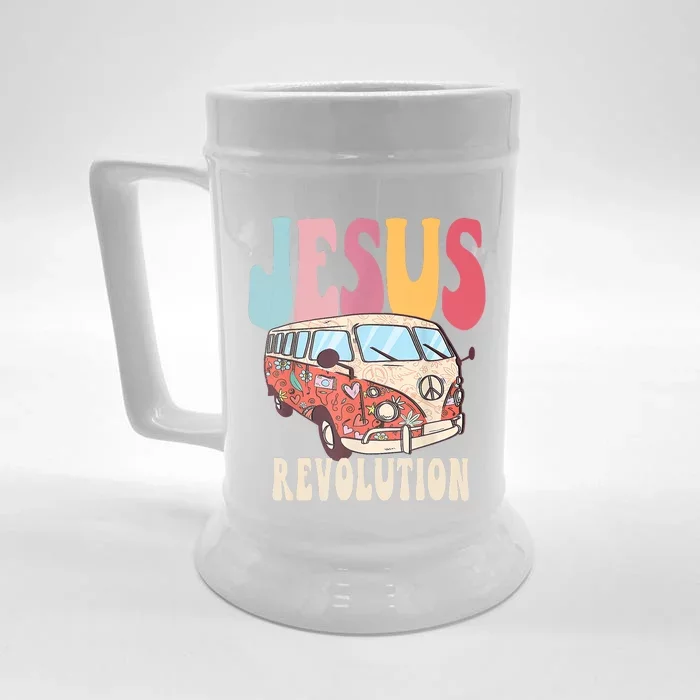 Boho JesusRevolution, Christian Faith Based Jesus Costume Front & Back Beer Stein