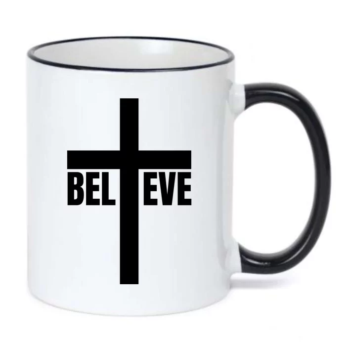 Believe Jesus Christ Cross Easter Faith Black Color Changing Mug