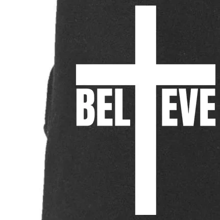 Believe Jesus Christ Cross Easter Faith Doggie 3-End Fleece Hoodie