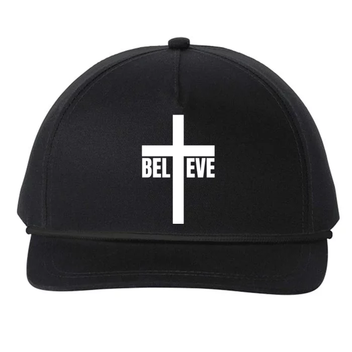 Believe Jesus Christ Cross Easter Faith Snapback Five-Panel Rope Hat