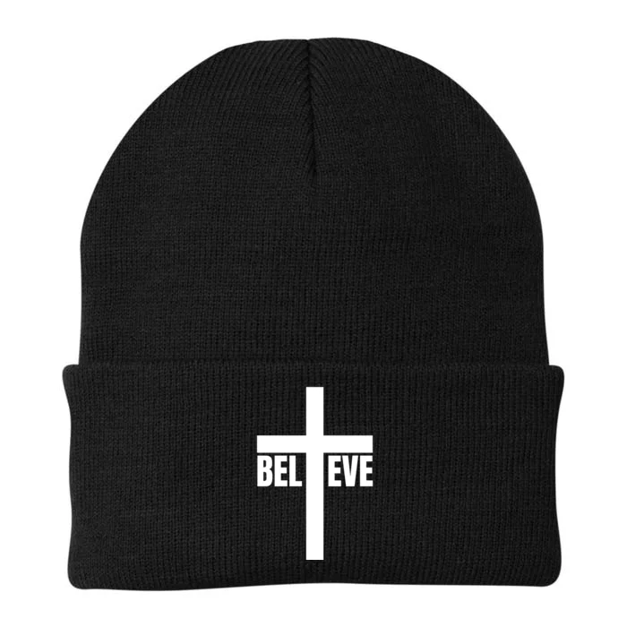 Believe Jesus Christ Cross Easter Faith Knit Cap Winter Beanie