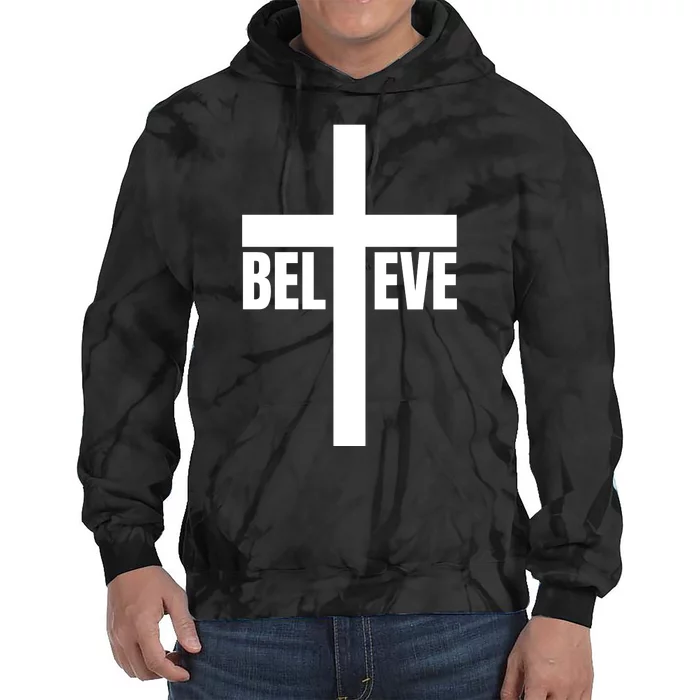 Believe Jesus Christ Cross Easter Faith Tie Dye Hoodie