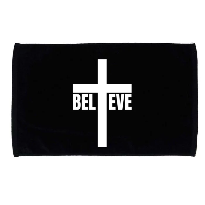 Believe Jesus Christ Cross Easter Faith Microfiber Hand Towel