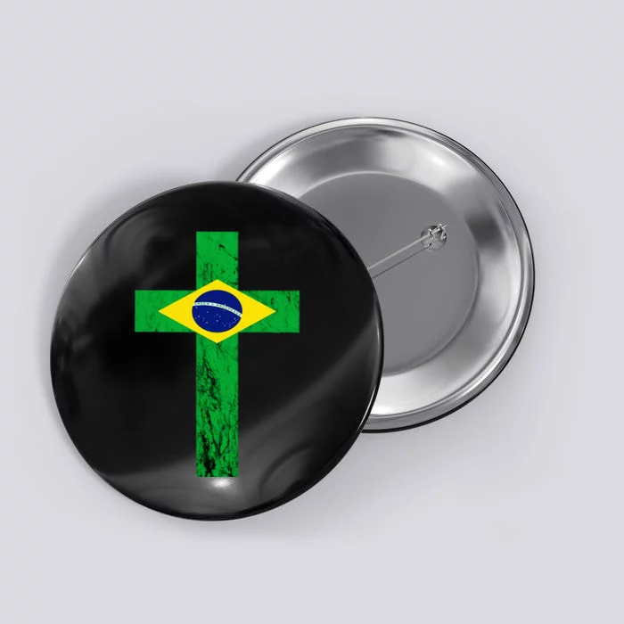 Brazil Jesus Cross Brazilian Faith Brasileiro Christian Button